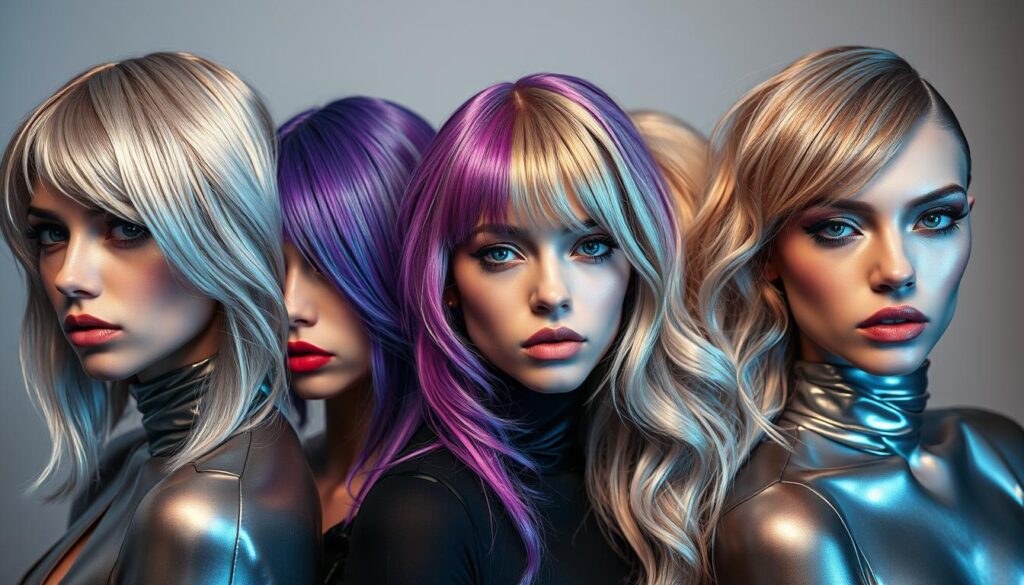 Y3K-inspired metallic hair colors